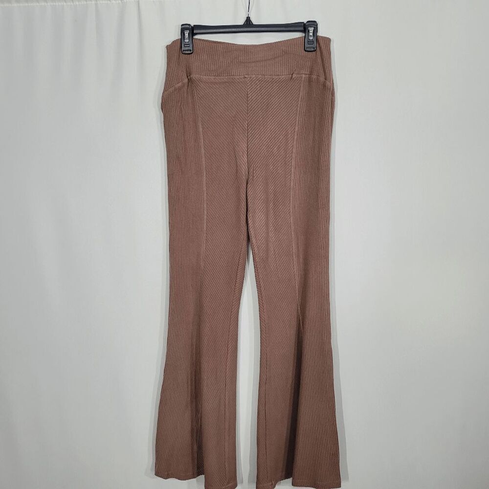 Area Stars Brown Ribbed Flare Pull On Pants Large
